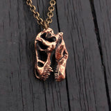 Bronze Chainsaw Necklace - Hand Carved Solid Bronze Pendant Jewelry