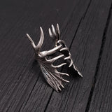 Moose Antler Ring – Handcrafted Sterling Silver Nature Inspired Animal Wrap Band