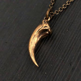 Velociraptor Claw Necklace - Solid Bronze Dinosaur Pendant by Moon Raven Designs